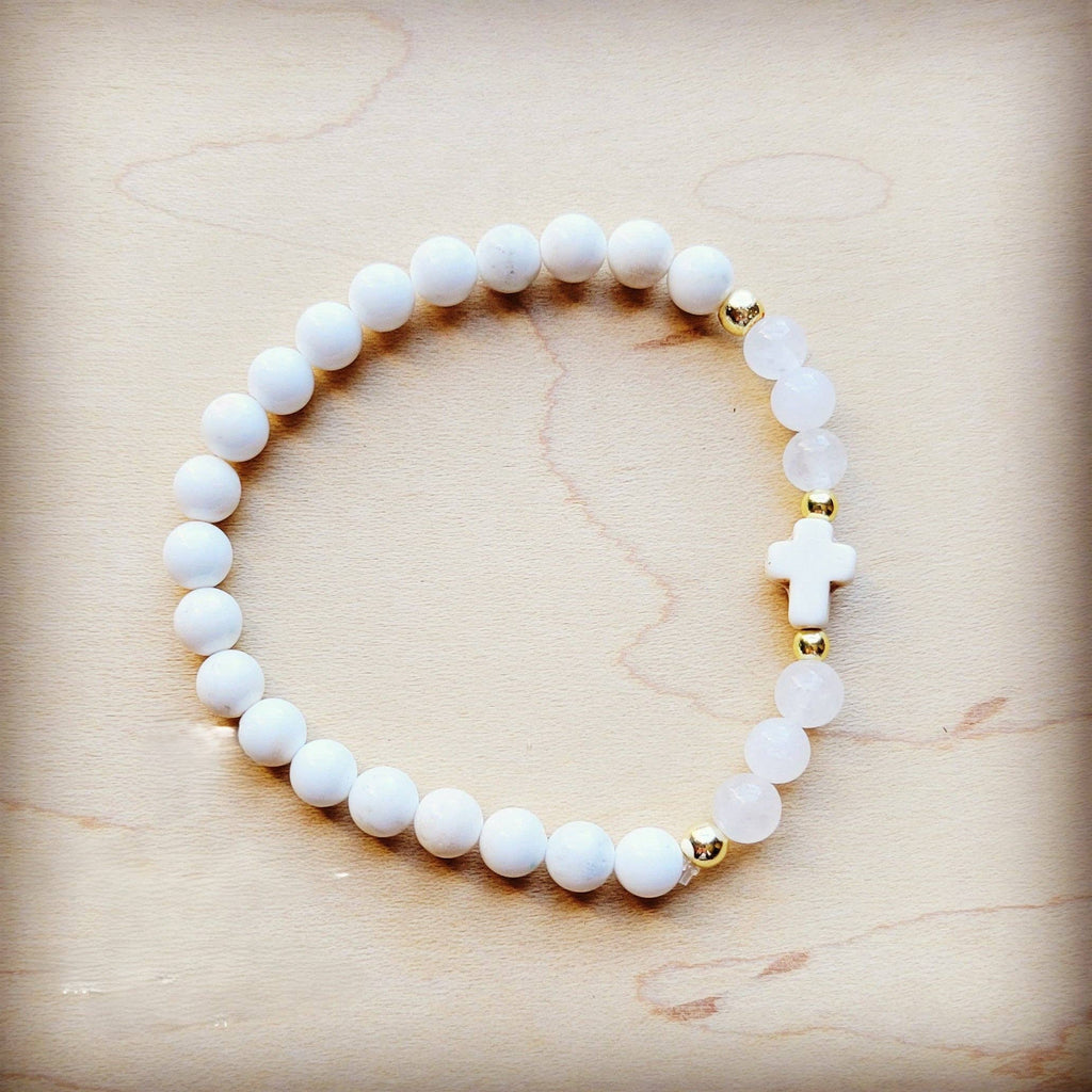 Natural Jade and Hematite Beaded Stretch Bracelet 806x