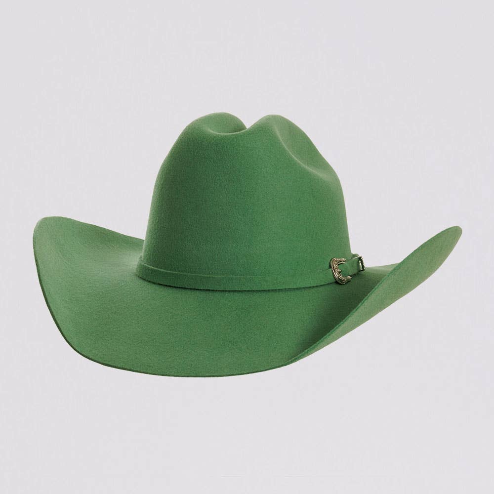 100% Wool Felt Western Cowboy Hat - Style Cattleman: Black / SM
