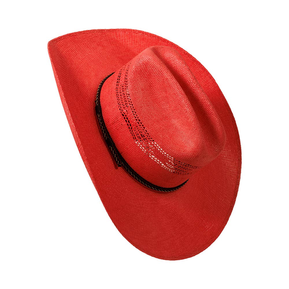 New Western Cowboy Straw Hat- Style American Maverick: Grey / SM