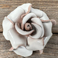Hand Painted Leather Flowers - Roses: WHITE