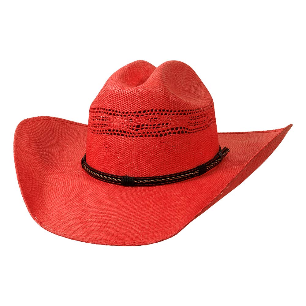 New Western Cowboy Straw Hat- Style American Maverick: Grey / SM