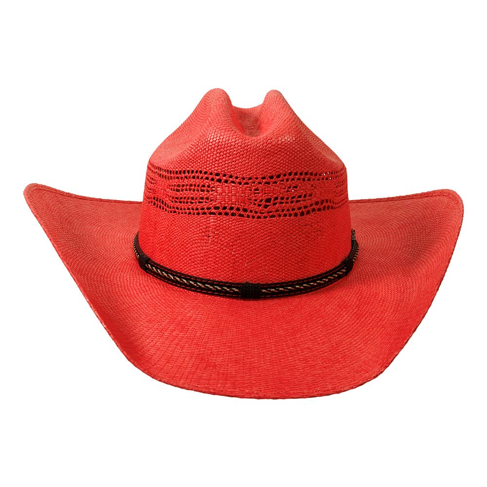 New Western Cowboy Straw Hat- Style American Maverick: Grey / SM
