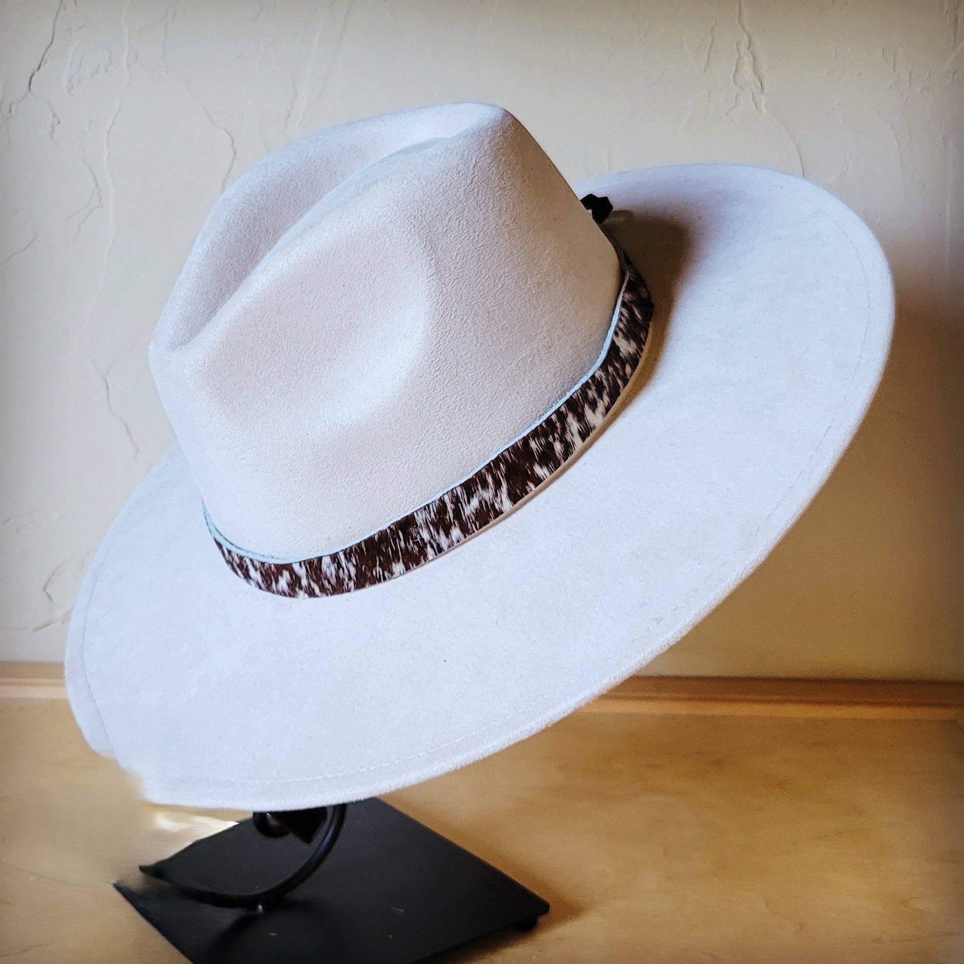 Spotted Brown Hair-on-Hide Leather Hat Band Only 984c: 1/2 Inch