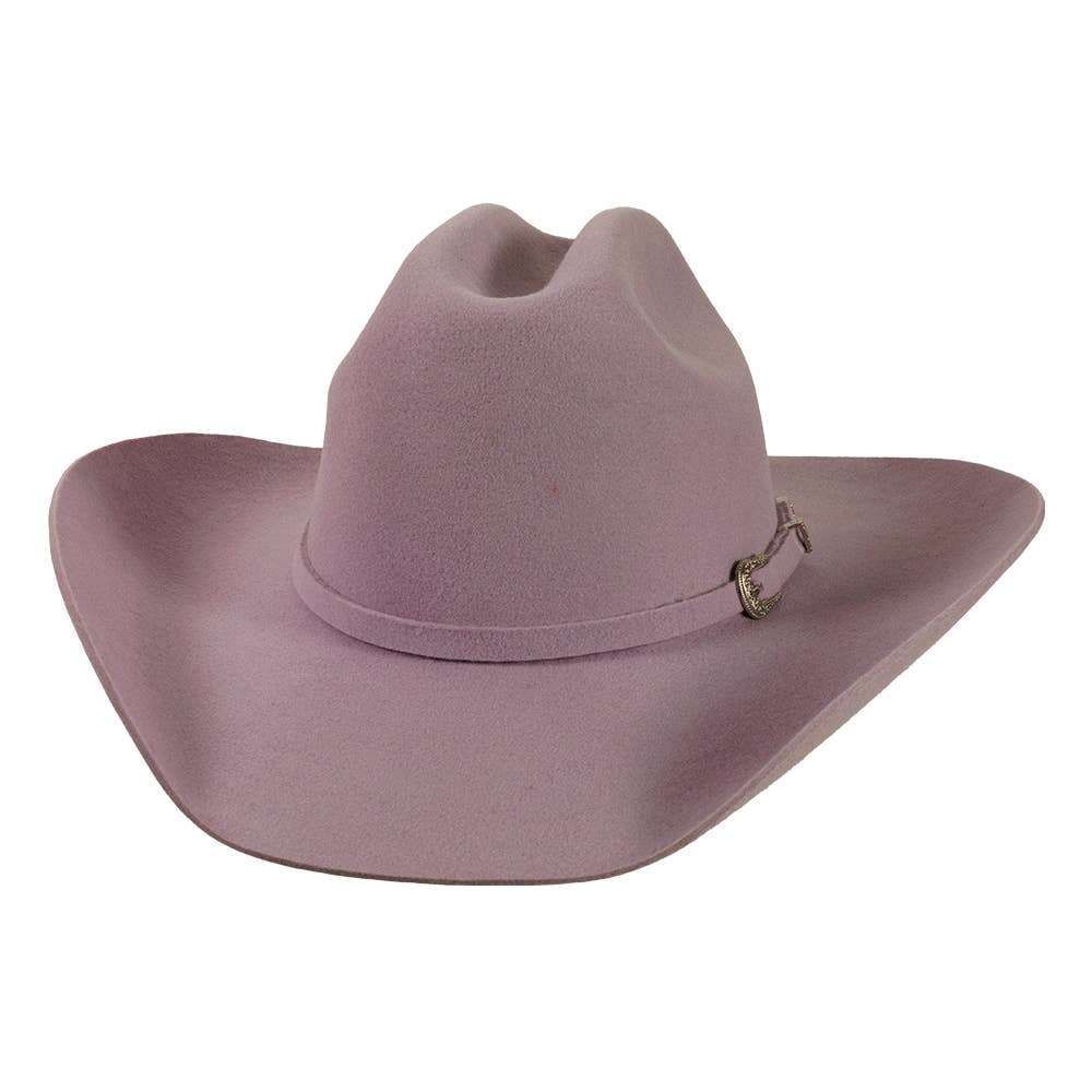 100% Wool Felt Western Cowboy Hat - Style Cattleman: Baby Blue / SM