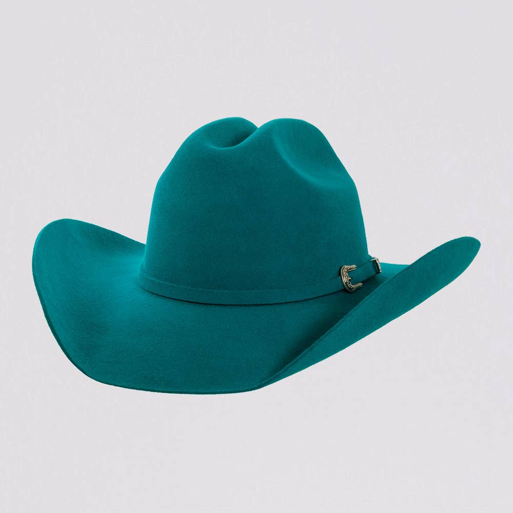 100% Wool Felt Western Cowboy Hat - Style Cattleman: Navy / SM