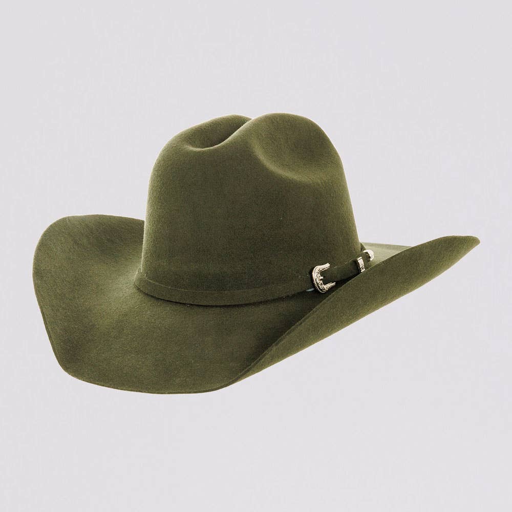 100% Wool Felt Western Cowboy Hat - Style Cattleman: Black / SM
