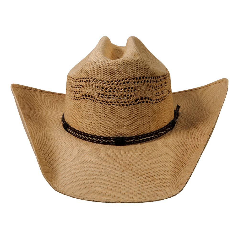 New Western Cowboy Straw Hat- Style American Maverick: Grey / SM