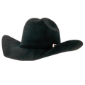 100% Wool Felt Western Cowboy Hat - Style Cattleman: Black / SM