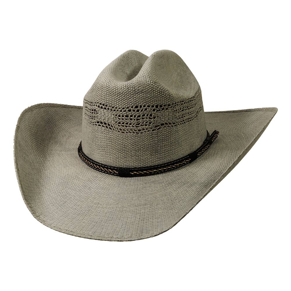New Western Cowboy Straw Hat- Style American Maverick: Grey / SM