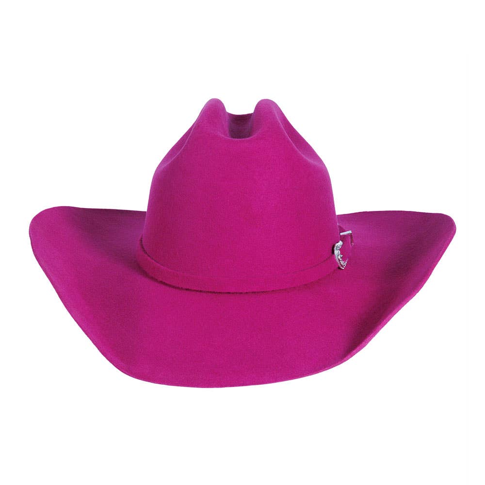 100% Wool Felt Western Cowboy Hat - Style Cattleman: Black / SM