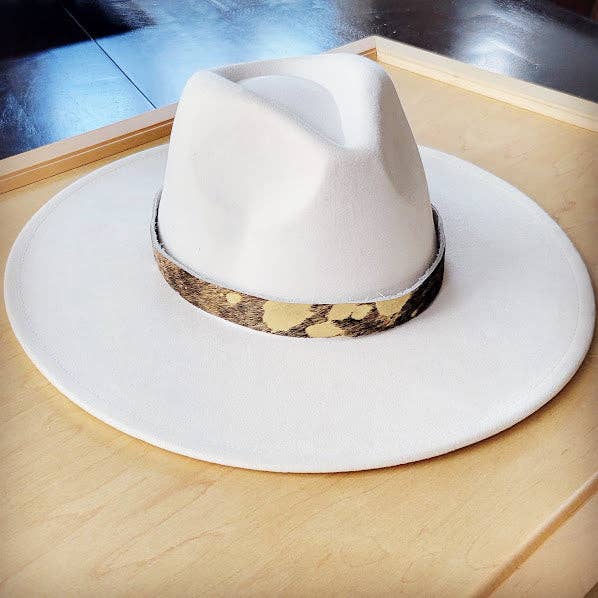 Tan Metallic Leather Hat Band Only 984b: 1/2 Inch