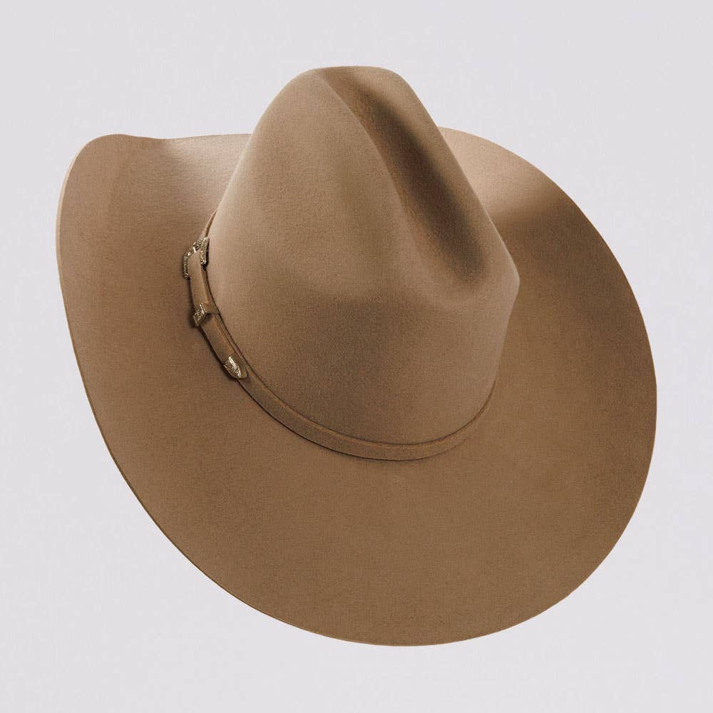 100% Wool Felt Western Cowboy Hat - Style Cattleman: Baby Blue / SM