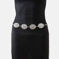 Western Horse Engraved Concho Chain Belt: S