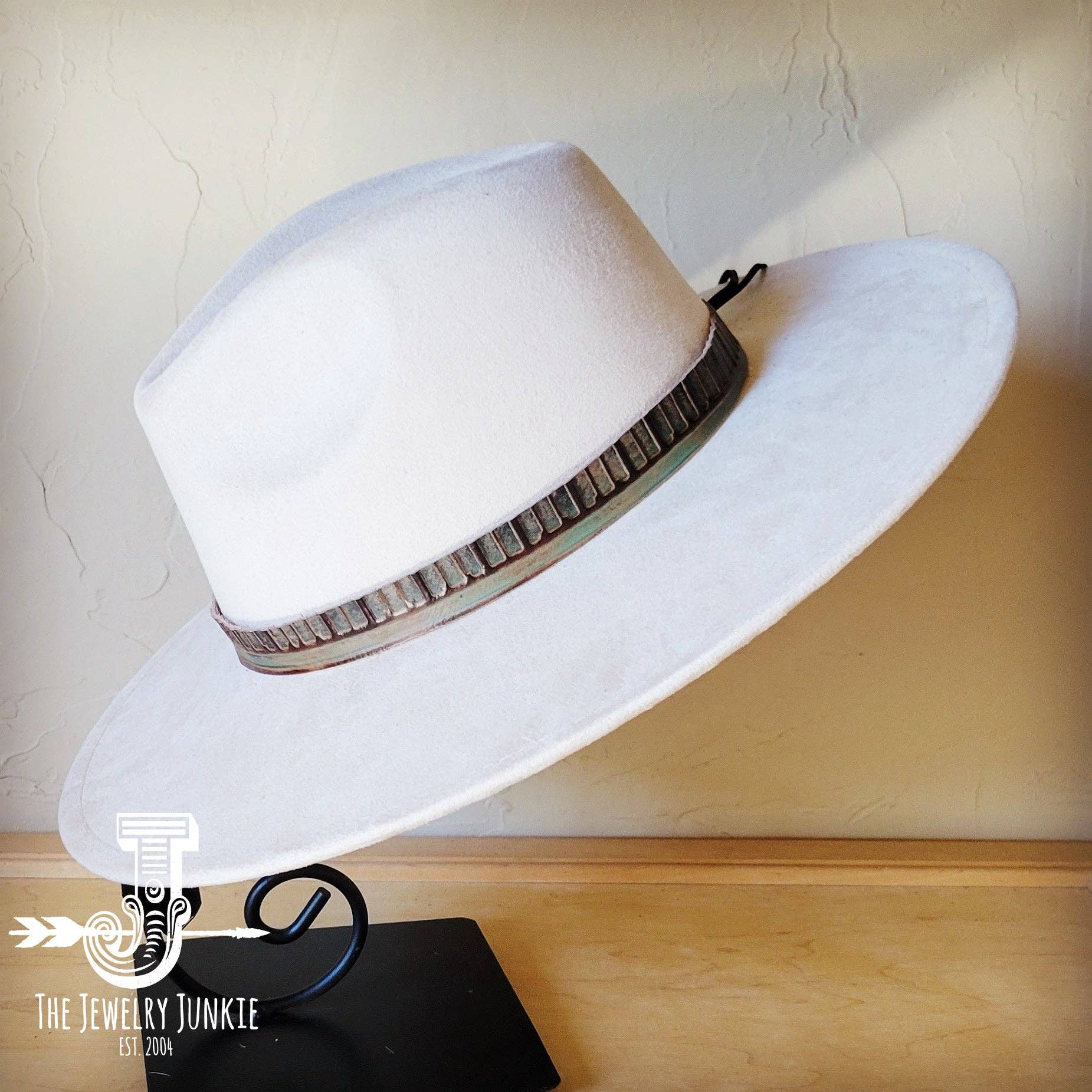 Turquoise Navajo Embossed Leather Hat Band Only 950b: 1 Inch