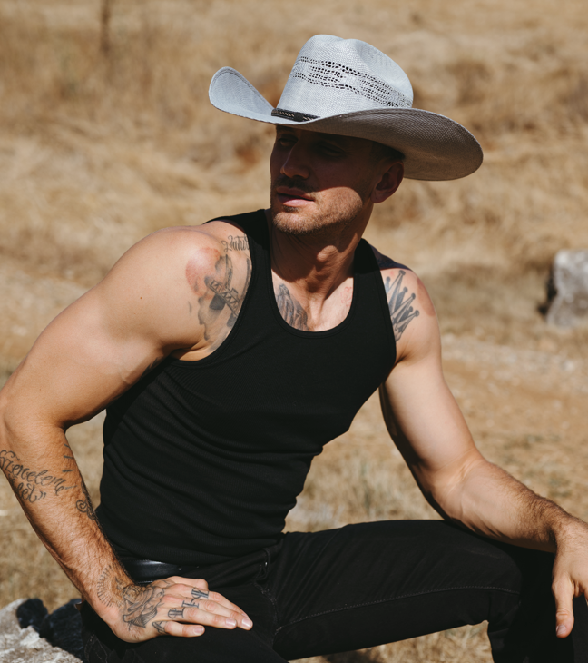 New Western Cowboy Straw Hat- Style American Maverick: Grey / SM