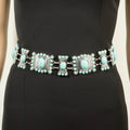 Turquoise Stone Western Concho Chain Belt: S