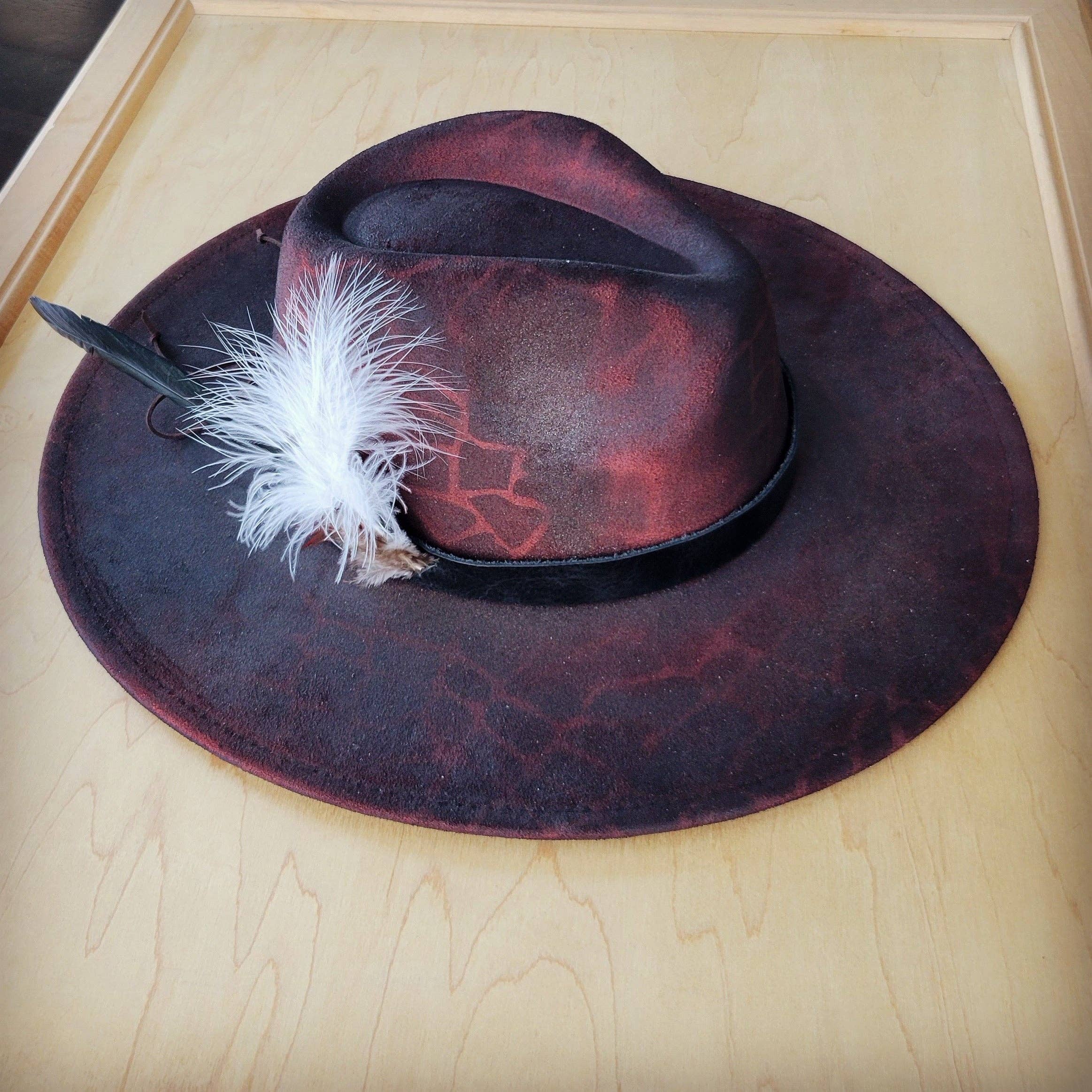 CUSTOM Hand-Painted Cowgirl Western Boho Hat A98