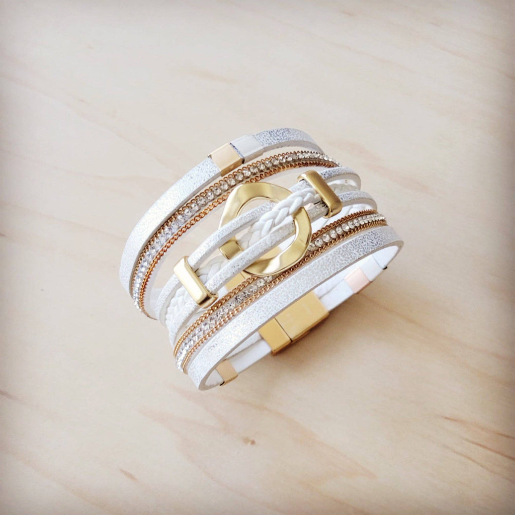 White & Gold Magnetic Cuff 811L