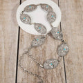 Turquoise Stud Bull Head Concho Chain Belt: AR
