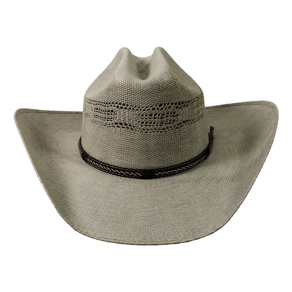 New Western Cowboy Straw Hat- Style American Maverick: Grey / SM