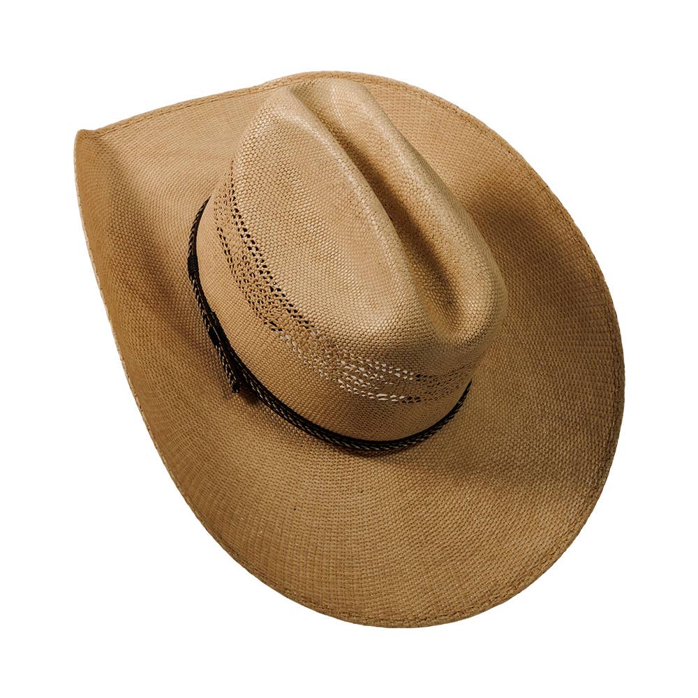 New Western Cowboy Straw Hat- Style American Maverick: Grey / SM
