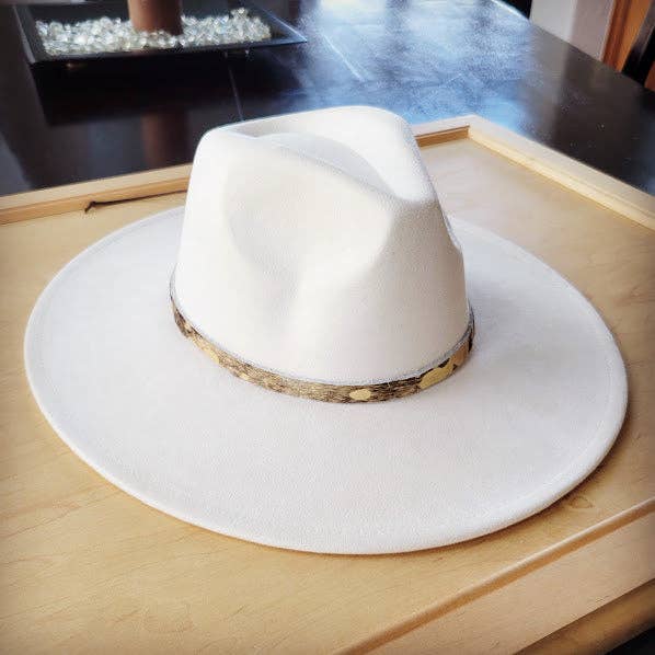 Tan Metallic Leather Hat Band Only 984b: 1/2 Inch
