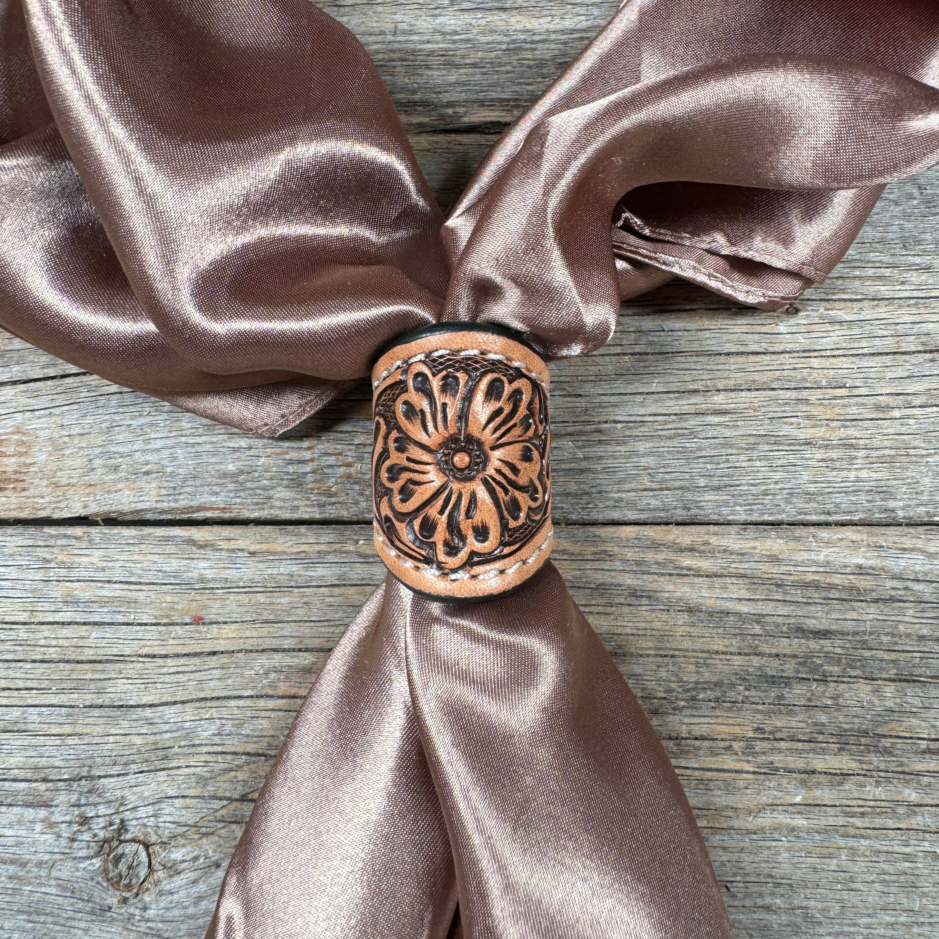 Light Oil Floral Leather Wild Rag Slide #LS251