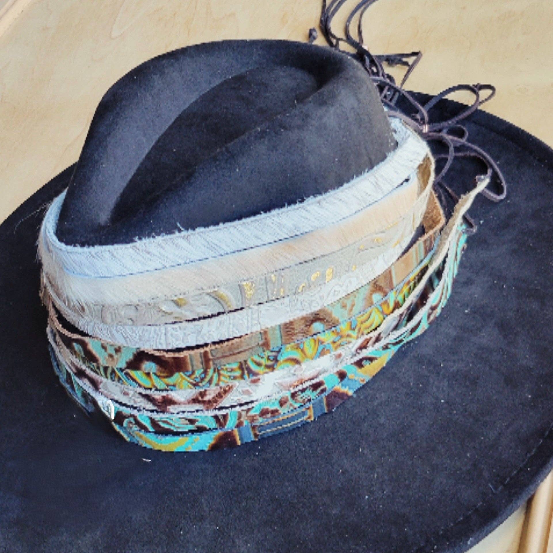 Tan Metallic Leather Hat Band Only 984b: 1/2 Inch