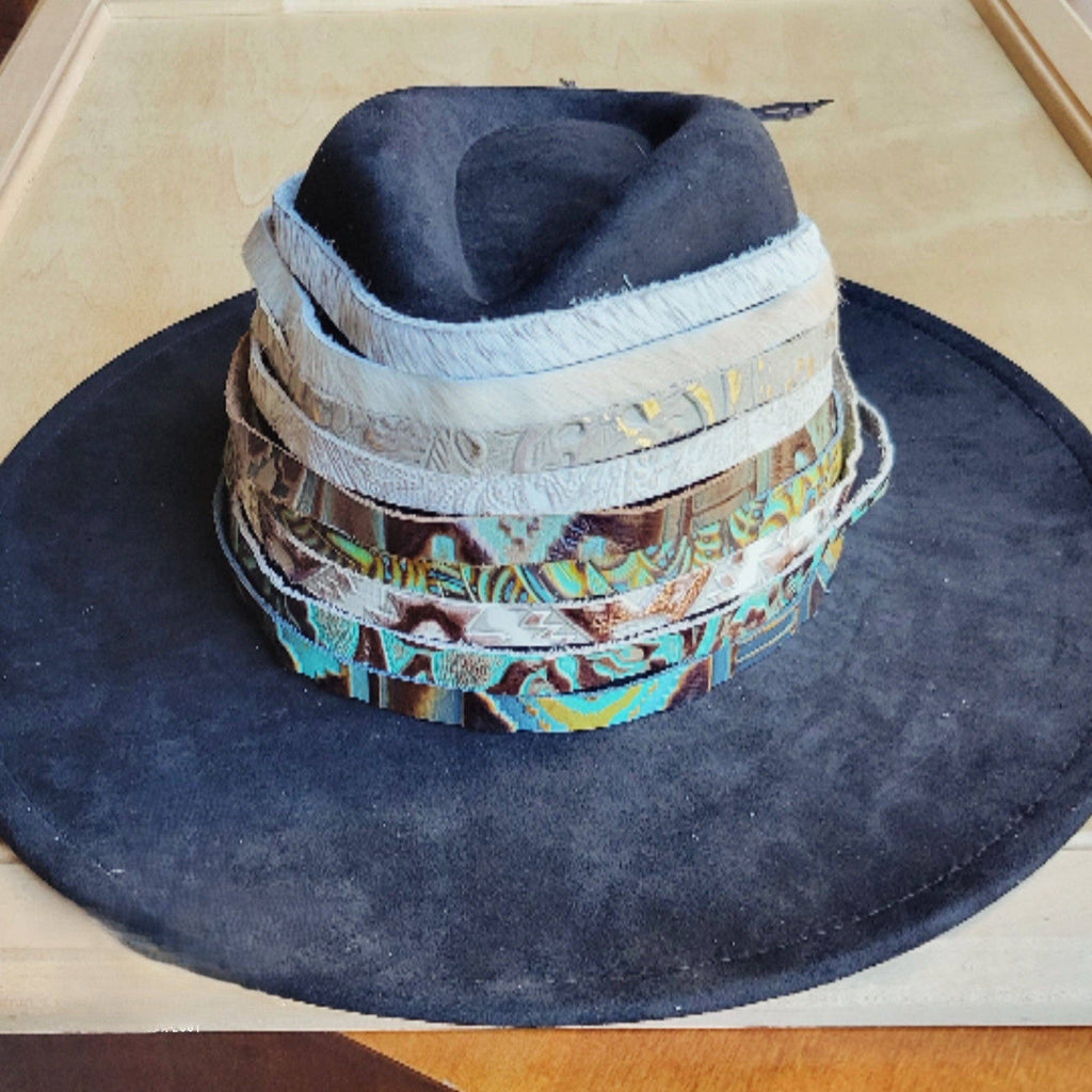 Tan Metallic Leather Hat Band Only 984b: 1/2 Inch
