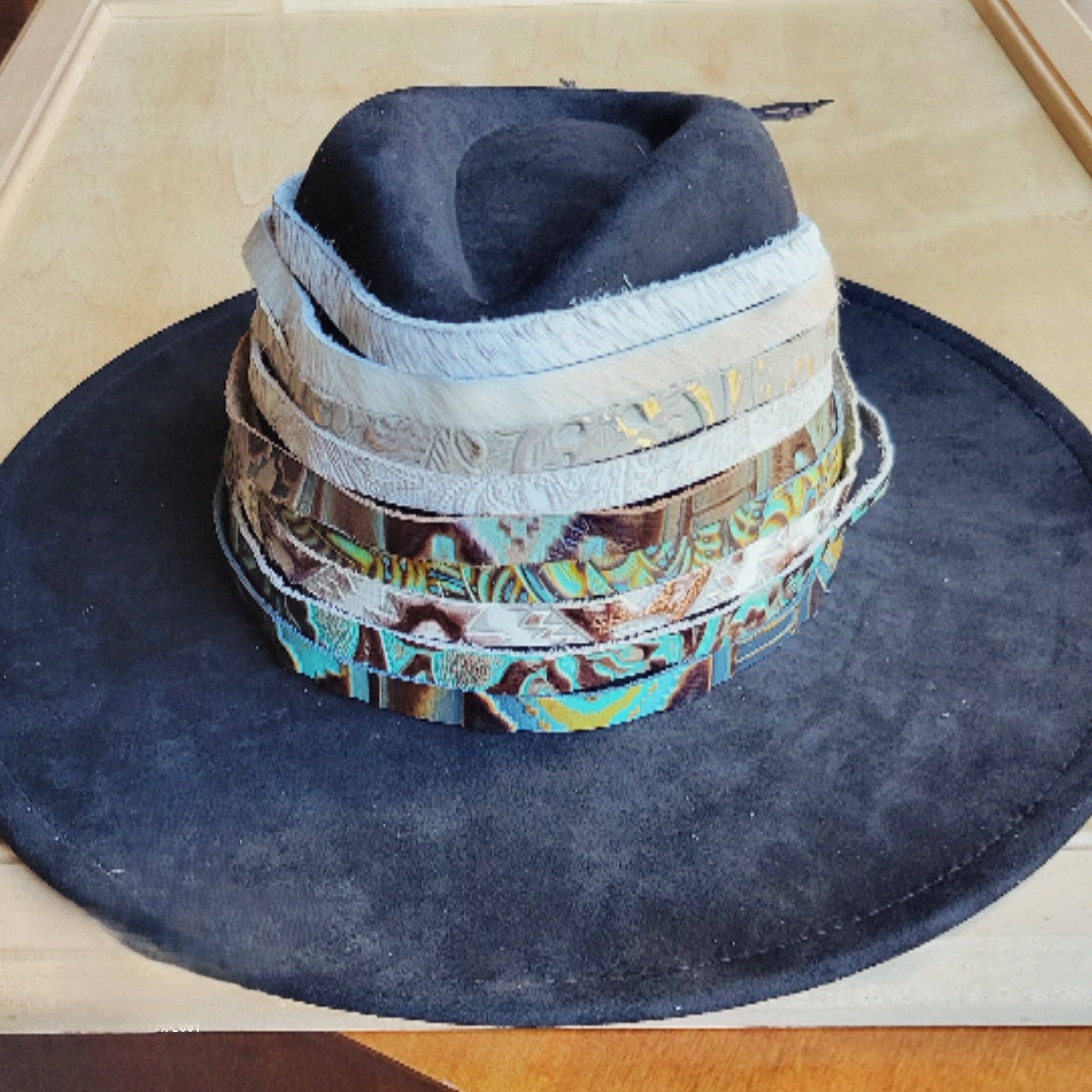Tan Metallic Leather Hat Band Only 984b: 1/2 Inch