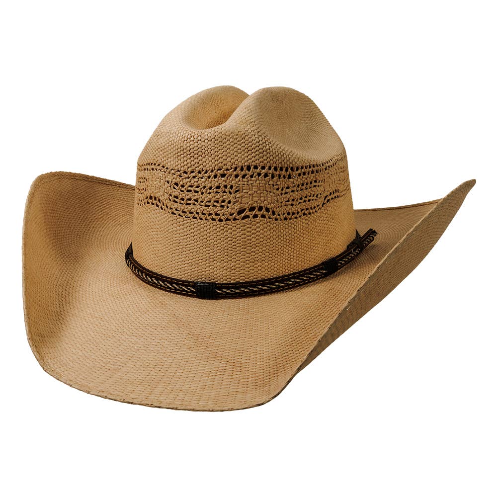 New Western Cowboy Straw Hat- Style American Maverick: Grey / SM