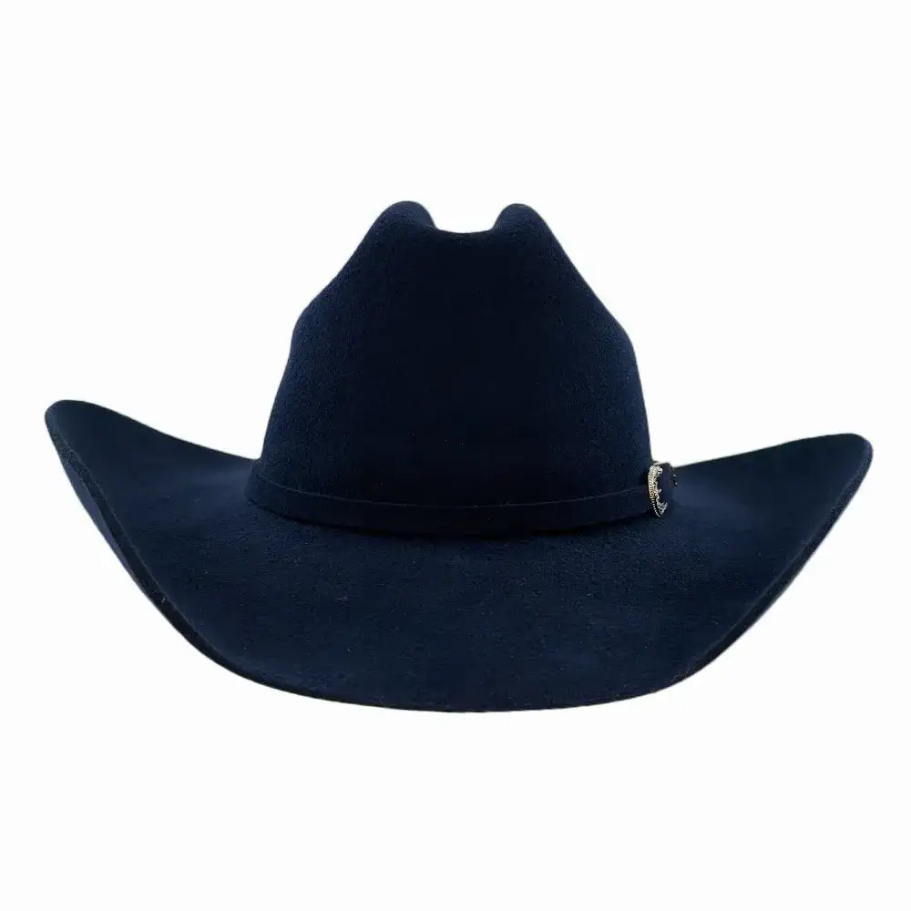 100% Wool Felt Western Cowboy Hat - Style Cattleman: Navy / SM