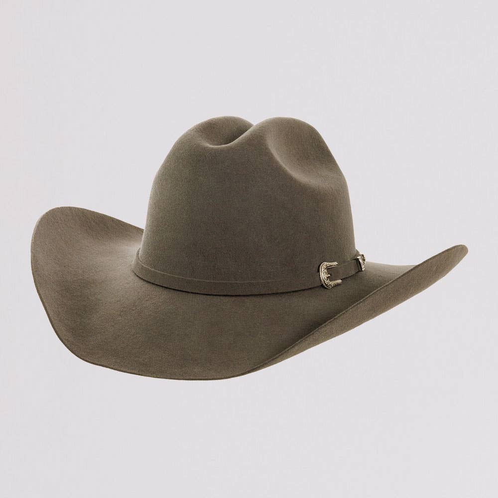 100% Wool Felt Western Cowboy Hat - Style Cattleman: Black / SM
