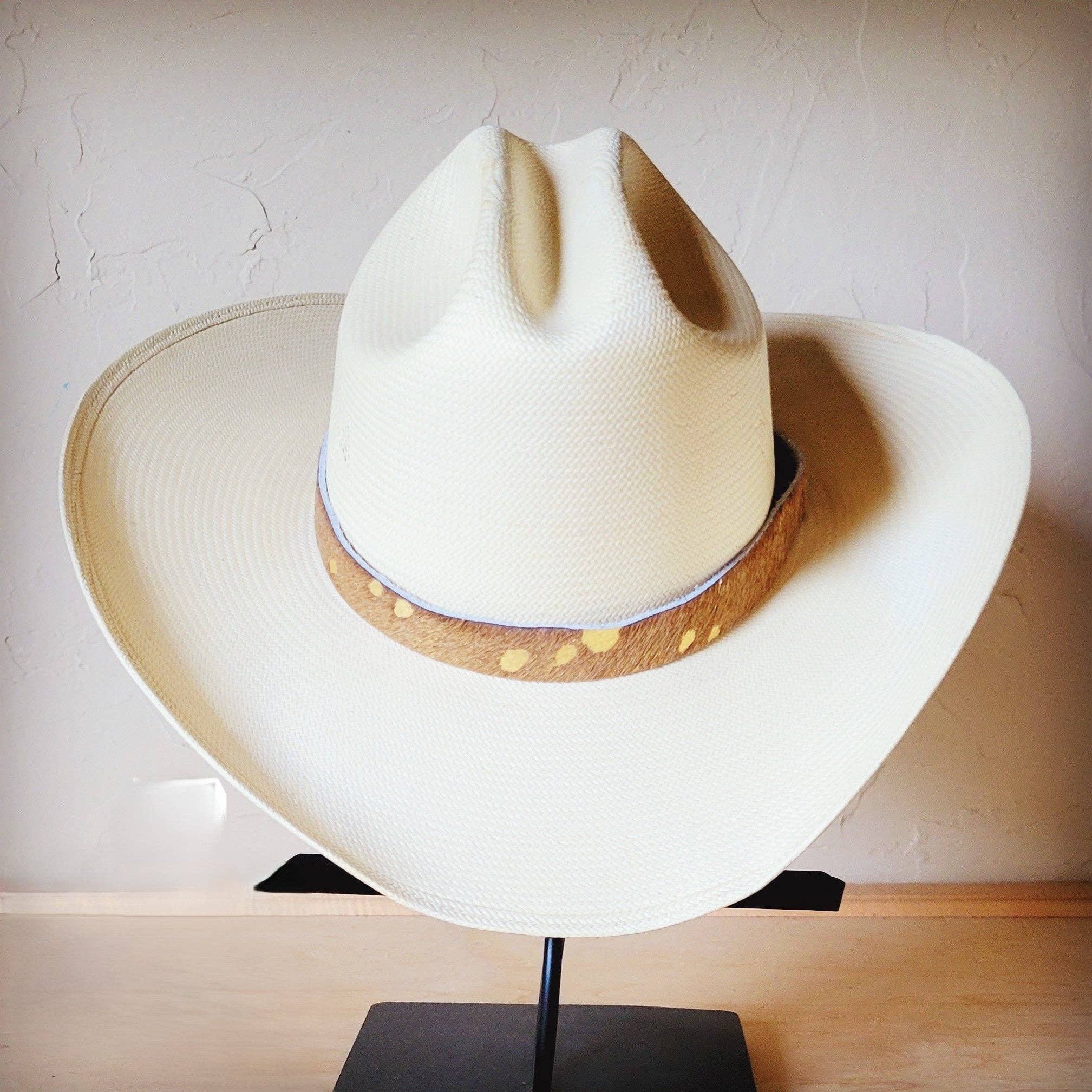 Tan Metallic Leather Hat Band Only 984b: 1/2 Inch