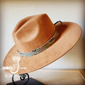 Napolis Turquoise Brown Embossed Leather Hat Band Only 951L: 1/2 Inch