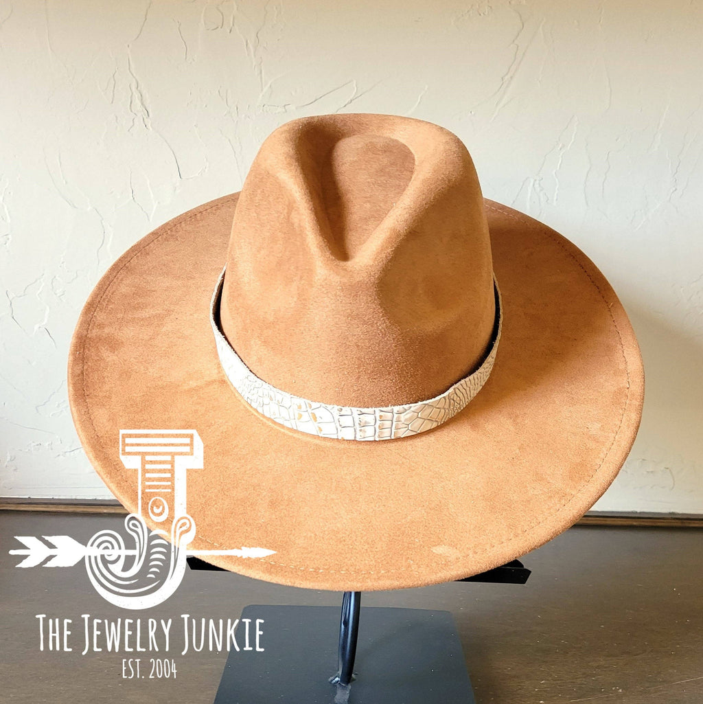 White and Gold Gator Embossed Leather Hat Band Only 951g: 1/2 Inch