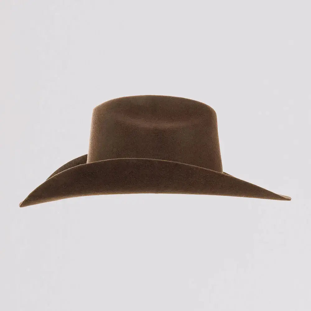 100% Wool Felt Western Cowboy Hat - Style Cattleman: Black / SM