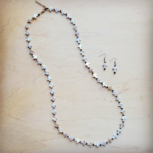 **Mother-of-Pearl Cross Earrings 224c
