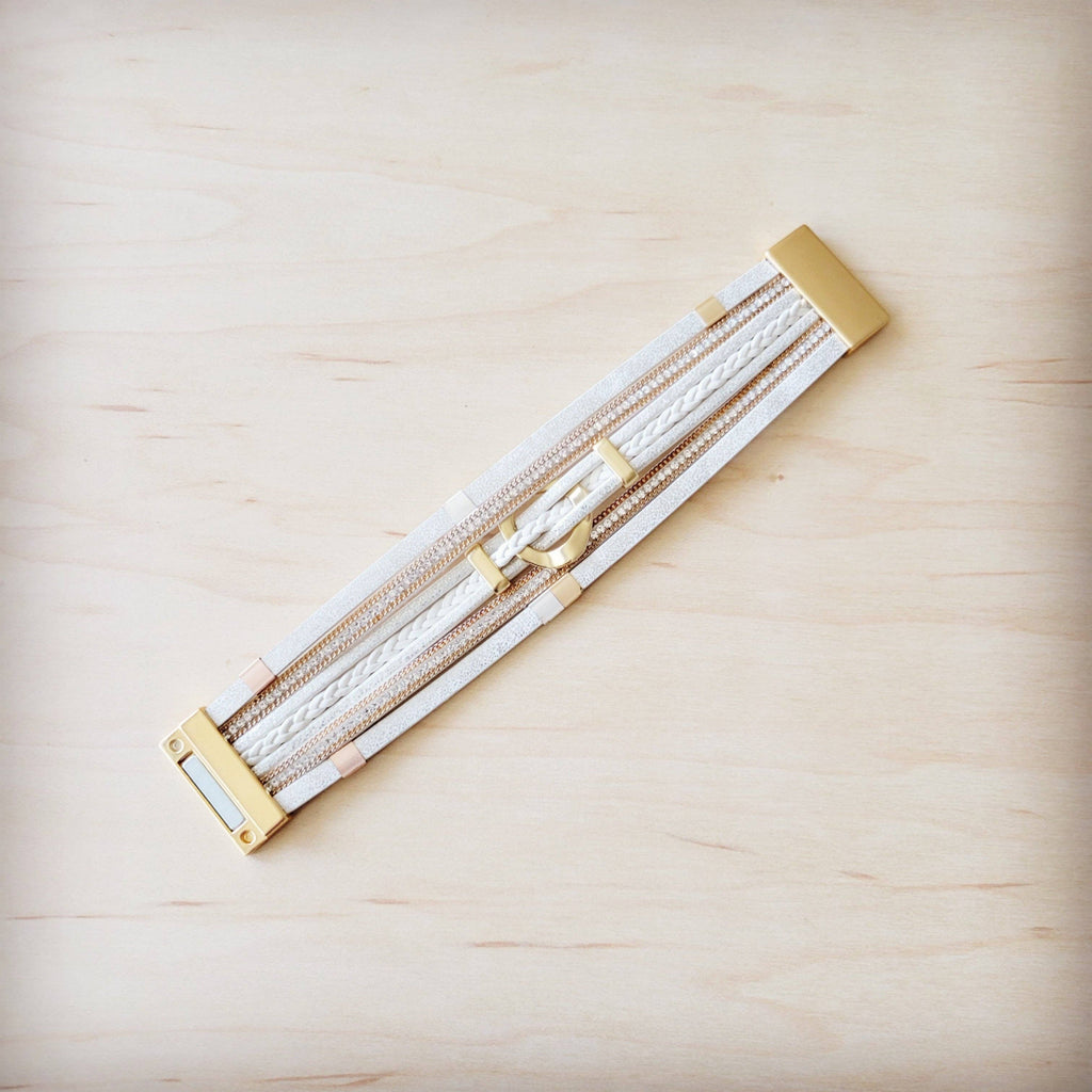 White & Gold Magnetic Cuff 811L