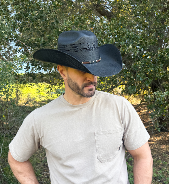 Bangora Straw Western Hat - Style Montana: Cream / SM