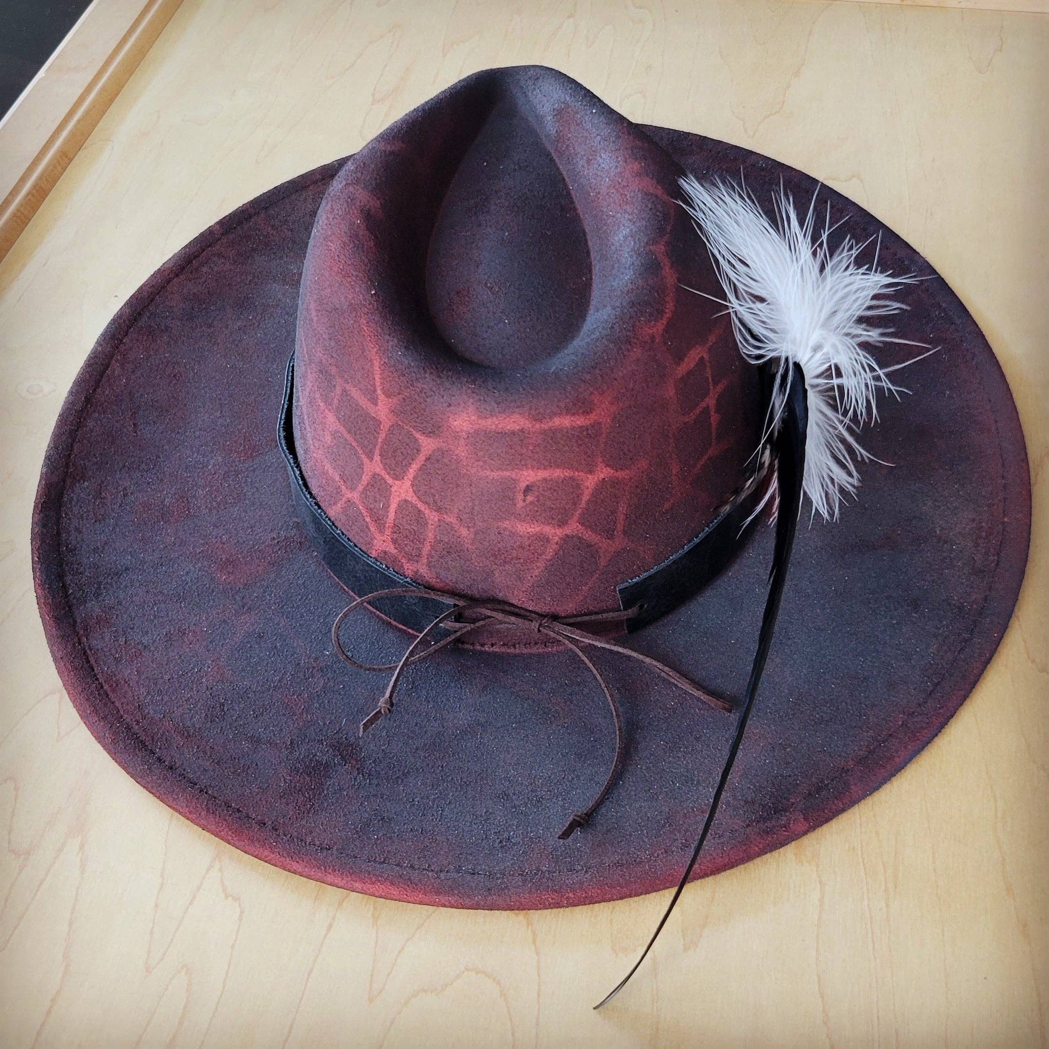 CUSTOM Hand-Painted Cowgirl Western Boho Hat A98
